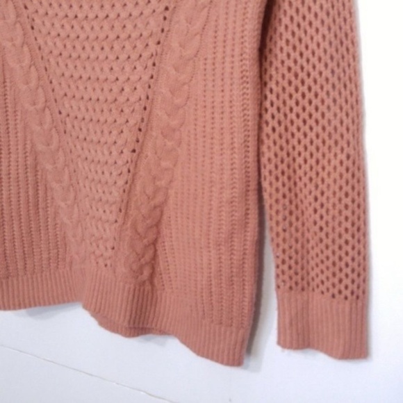 Hippie Rose Sweater Boho Open Knit Dusty Rose - Picture 6 of 9